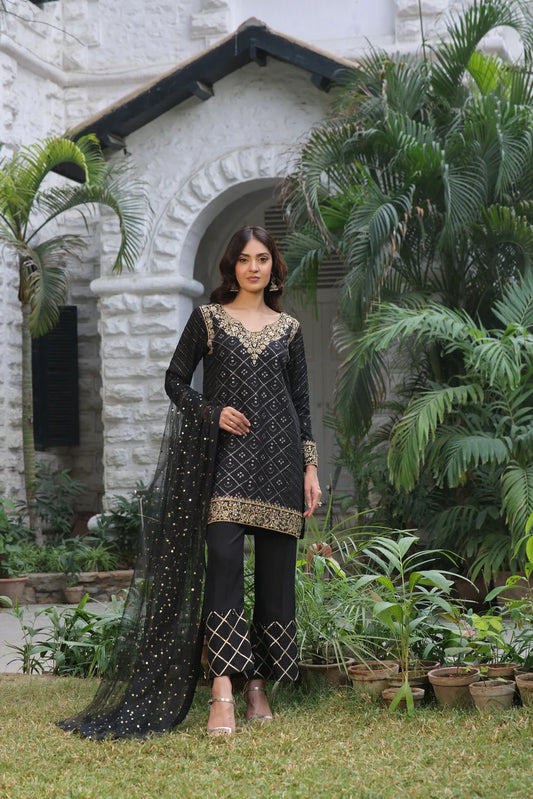 Timeless Black Chikankari Ensemble