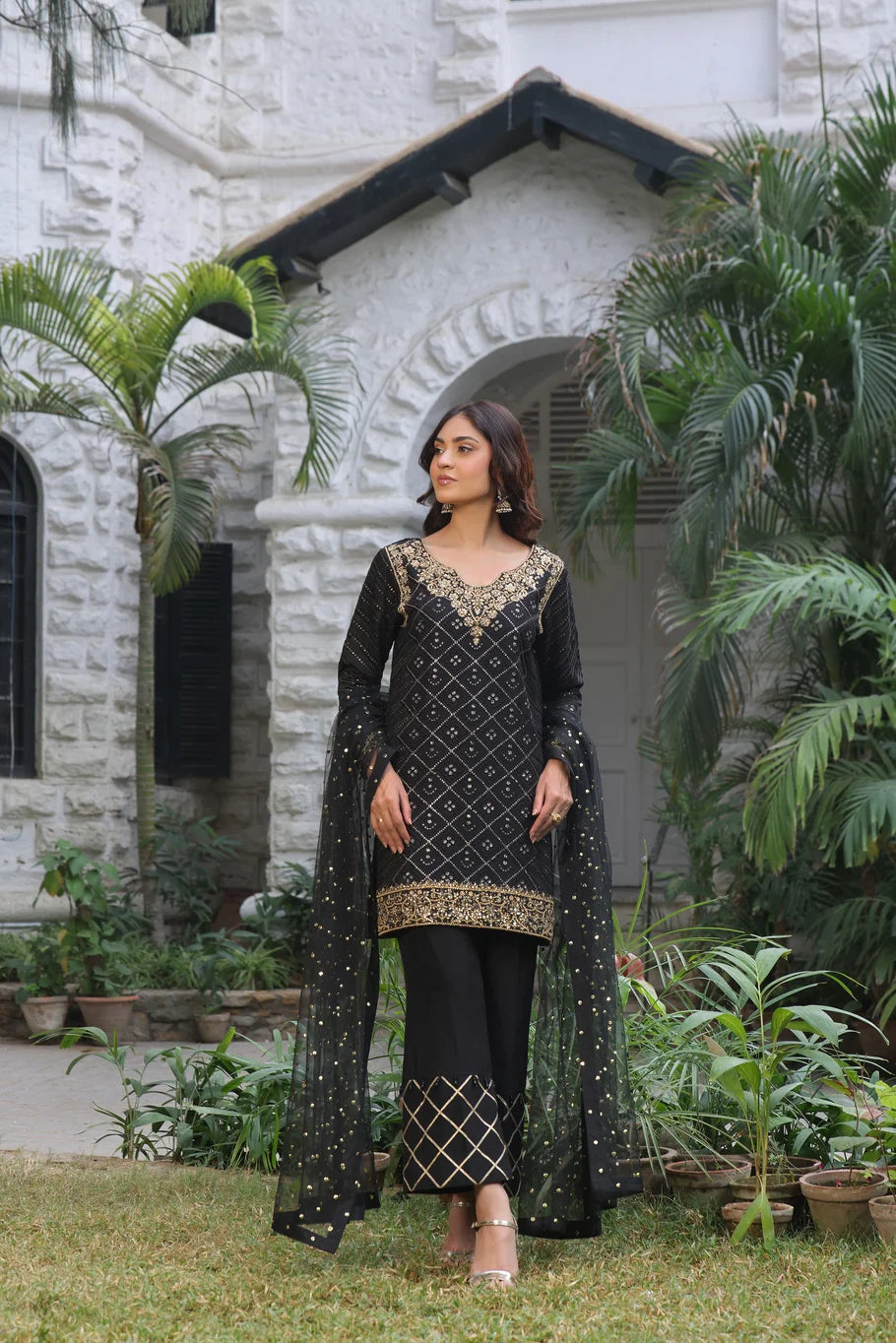 Timeless Black Chikankari Ensemble