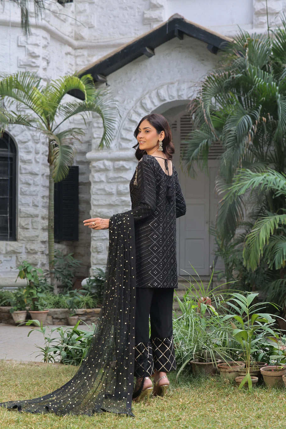 Timeless Black Chikankari Ensemble