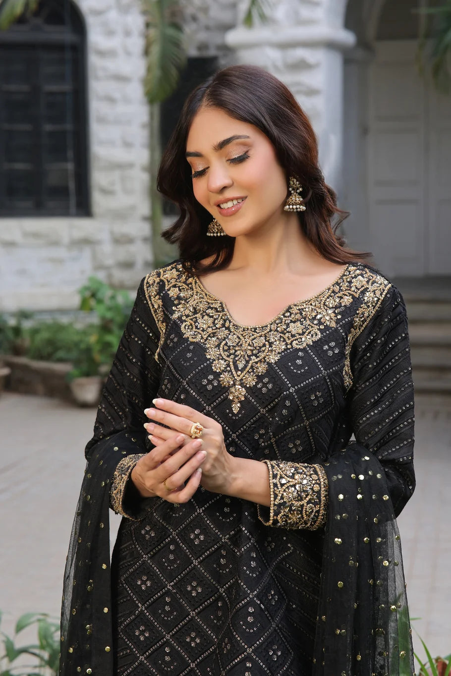 Timeless Black Chikankari Ensemble