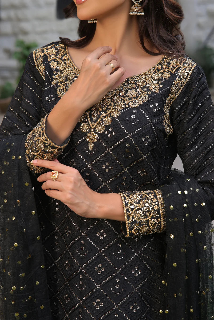 Timeless Black Chikankari Ensemble