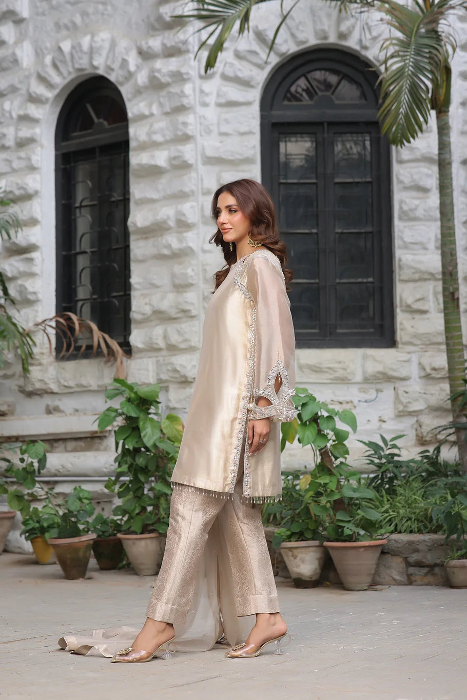 Muted Gold Tissue Shirt & Pants