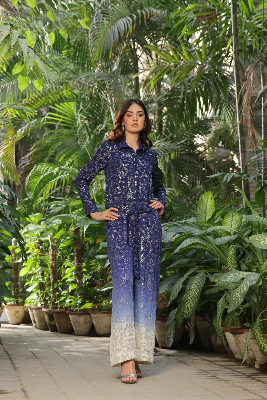 Glamorous Blue Sequined Jumpsuit