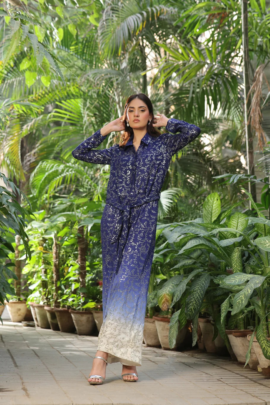 Glamorous Blue Sequined Jumpsuit