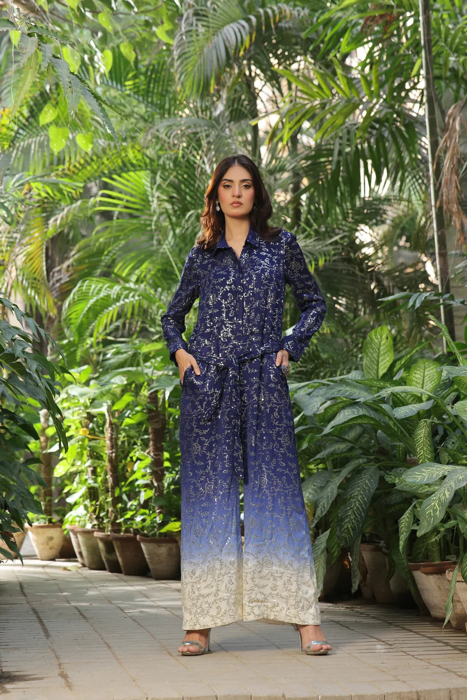 Glamorous Blue Sequined Jumpsuit